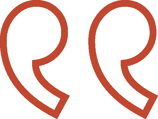 icono de comillas rojas